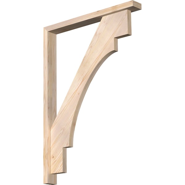 Ekena Millwork Merced Block Smooth Bracket w/ Offset Brace, Douglas Fir, 3 1/2"W x 30"D x 42"H BKT0402X30X42MRC05SDF - main